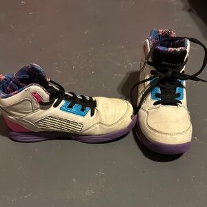 Kids High-Top Sneakers - White and Purple